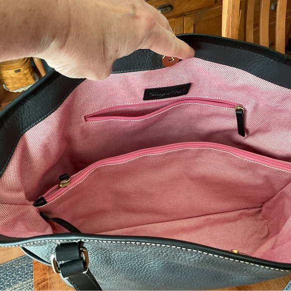 Dooney & Bourke Pebble Leather Dark Gray Tote w/ accessories - Picture 10 of 16